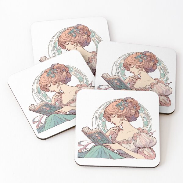 Item preview, Art Nouveau art: Elegant woman reading designed and sold by Pineapple-Tree.