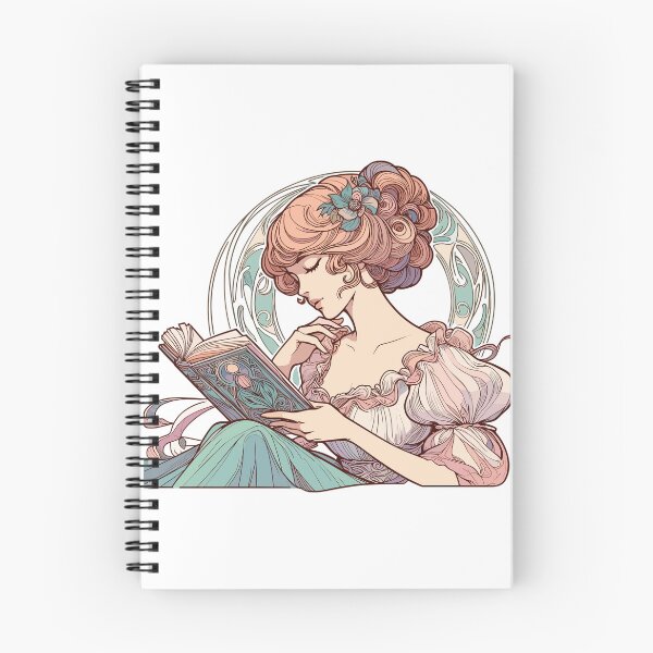 Item preview, Art Nouveau art: Elegant woman reading designed and sold by Pineapple-Tree.
