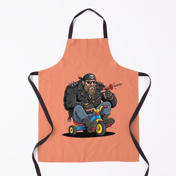 Item preview, Badass Biker Riding Tiny Tricycle Squeak Horn Funny Motorcycle Humor Pop Art designed and sold by Rare By Hero.