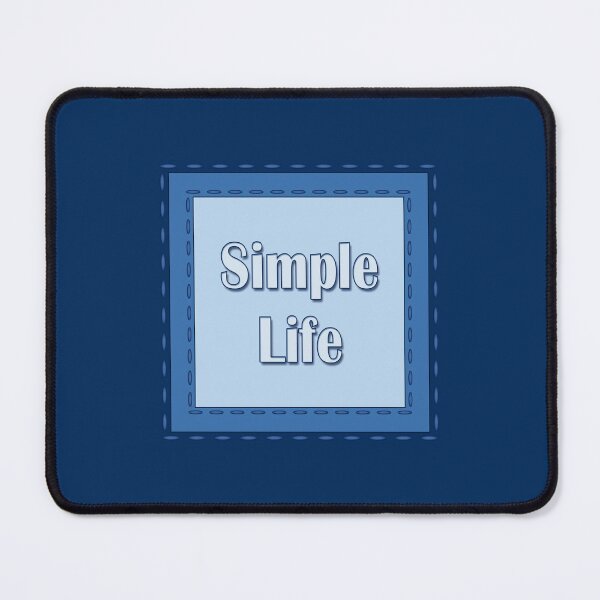 Item preview, The inscription "Simple life" in simulated textile frames of blue color shades designed and sold by Cherevan.