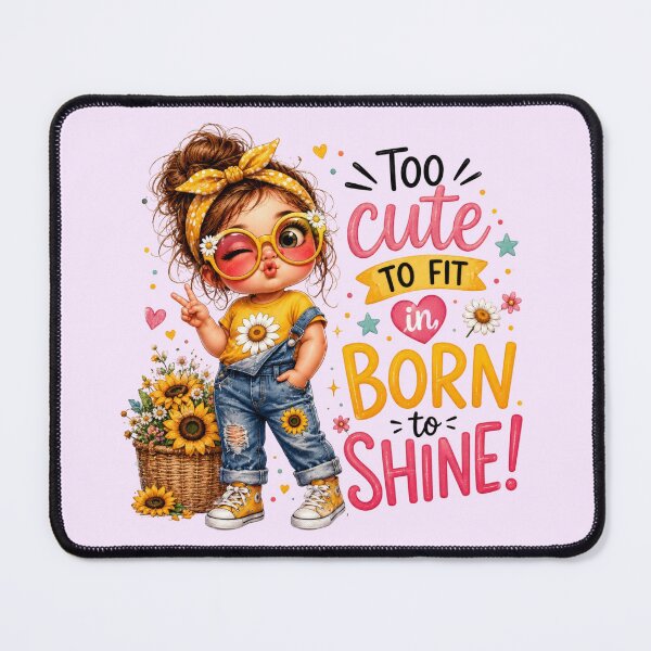Item preview, Too Cute To Fit In Born To Shine - Sweet Toddler Girl Sunflower Art designed and sold by FrescoDesign.