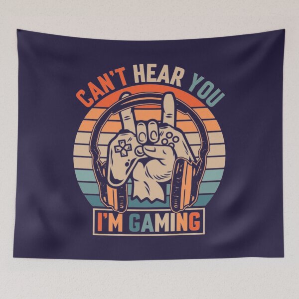 Item preview, Can't Hear You I'm Gaming – Funny Vintage Gamer Retro Gaming Design designed and sold by RajDeals.