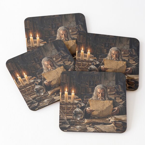 Item preview, Old Wizard Researching Ancient Scrolls designed and sold by KeremYurtseven.