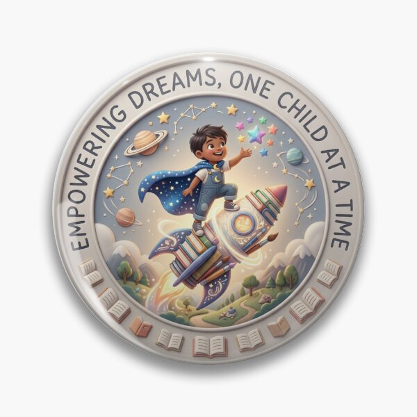 Item preview, World Children's Day_Empowering Dreams One Child at a Time badge designed and sold by javajossi.