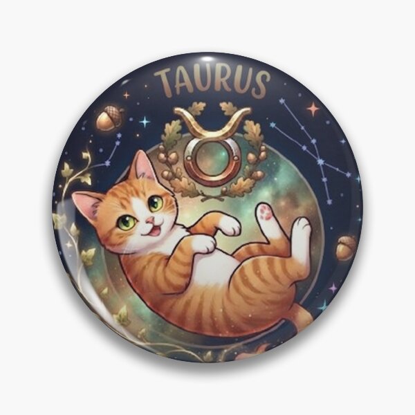 Item preview, Taurus Cute Orange Cat Zodiac Astrology Cosmic designed and sold by PetalsPaws.