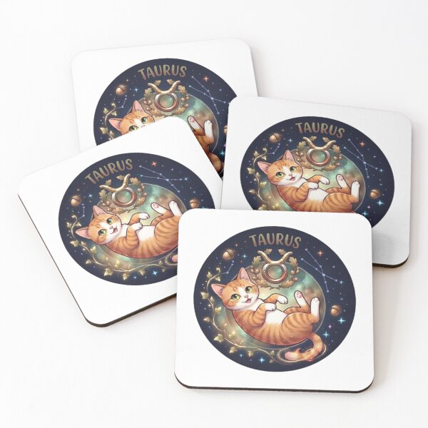 Item preview, Taurus Cute Orange Cat Zodiac Astrology Cosmic designed and sold by PetalsPaws.