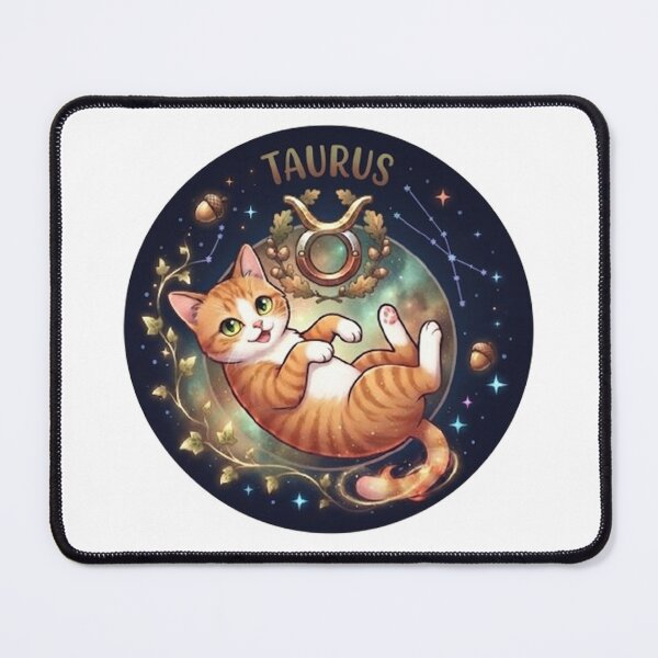 Item preview, Taurus Cute Orange Cat Zodiac Astrology Cosmic designed and sold by PetalsPaws.