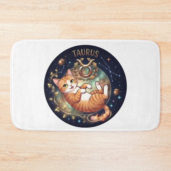 Item preview, Taurus Cute Orange Cat Zodiac Astrology Cosmic designed and sold by PetalsPaws.