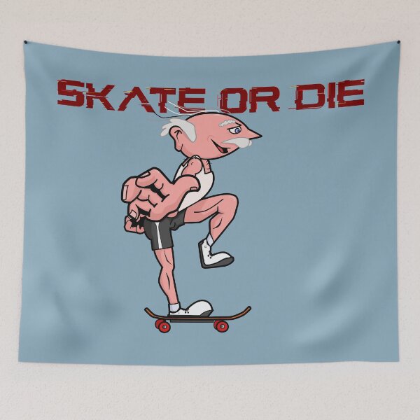 Item preview, Skate or Die Old Guy Skateboarding Funny Look Old Guys Rule Design designed and sold by barefootmk.