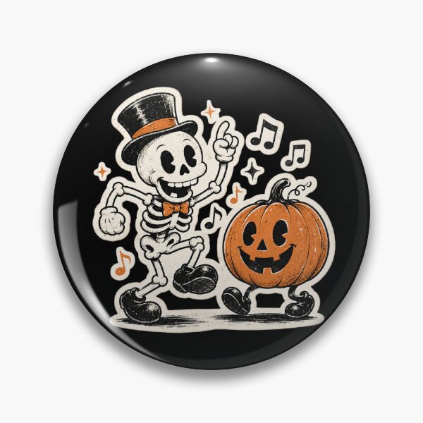 Item preview, Dancing Skeleton and Pumpkin Vintage 1930s Cartoon Halloween designed and sold by LOL-N-LIFESTYLE.