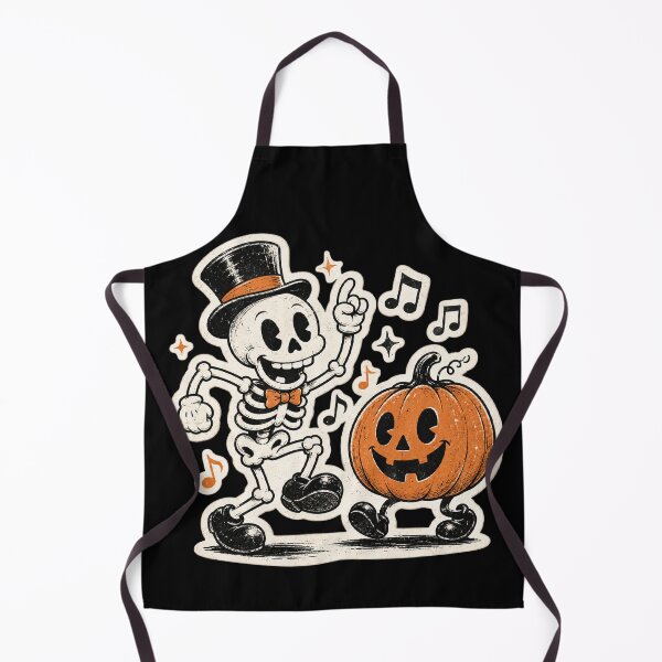 Item preview, Dancing Skeleton and Pumpkin Vintage 1930s Cartoon Halloween designed and sold by LOL-N-LIFESTYLE.