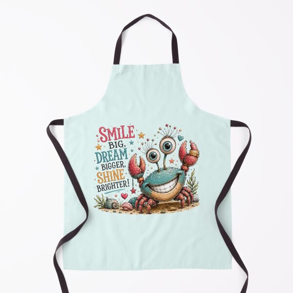 Item preview, Smile Big Dream Bigger Shine Brighter - Cute Happy Crab Quote Art designed and sold by FrescoDesign.