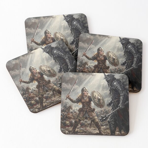 Item preview, Fierce Shieldmaiden Fighting the Dark Wraith designed and sold by KeremYurtseven.