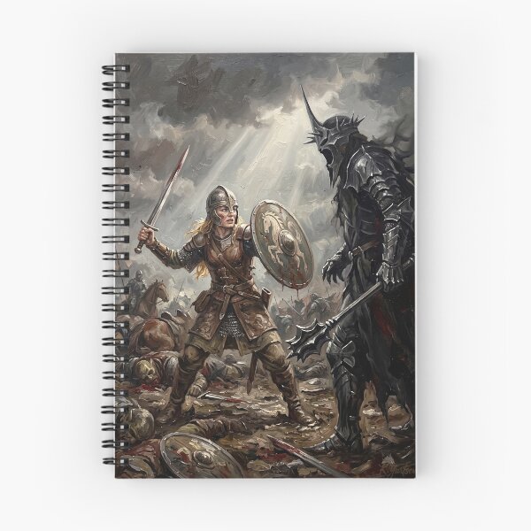 Item preview, Fierce Shieldmaiden Fighting the Dark Wraith designed and sold by KeremYurtseven.