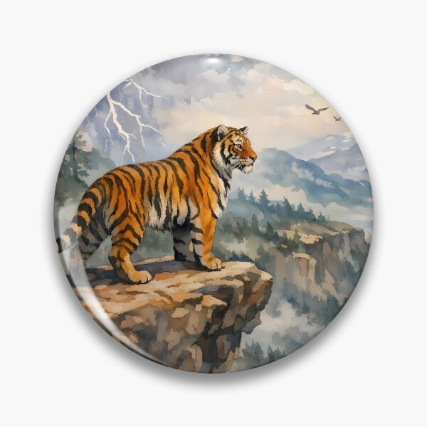 Item preview, Tiger Overlooking a Mountain Valley designed and sold by cuprum.