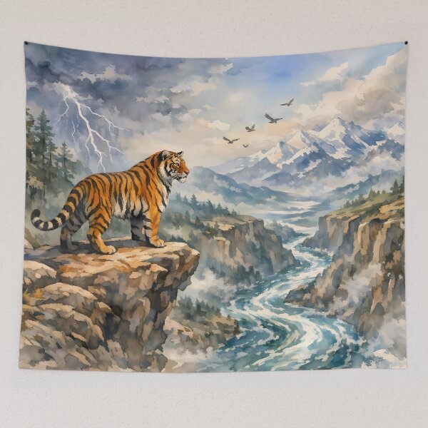 Item preview, Tiger Overlooking a Mountain Valley designed and sold by cuprum.