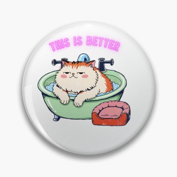 Item preview, This Is Better – Funny Cat in Bathtub with Ignored Cat Bed designed and sold by Mousy17.