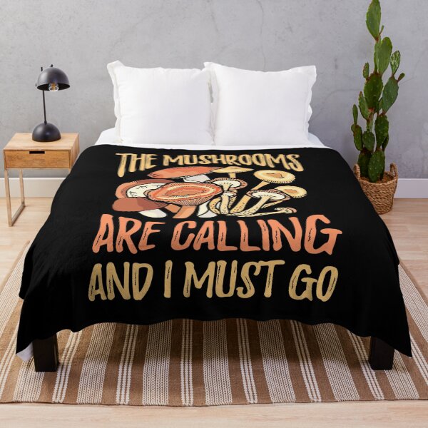 Item preview, The Mushrooms Are Calling Sticker — Cozy Mushroom Forest Typography Art designed and sold by Krasnovaovaova.