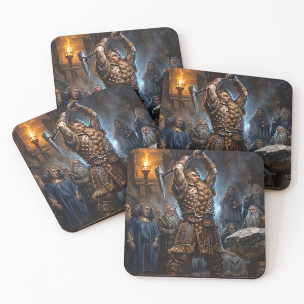 Item preview, Dwarven King Raising the War Hammer designed and sold by KeremYurtseven.