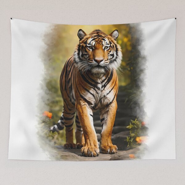 Item preview, Tiger in Lush Jungle Setting designed and sold by cuprum.