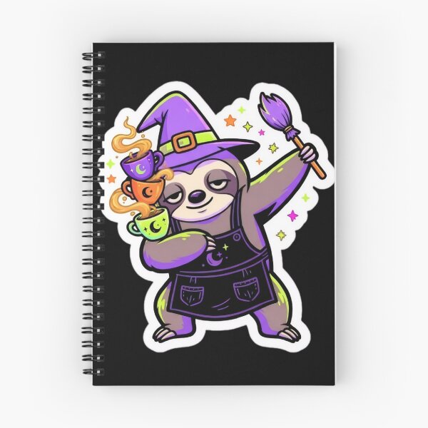 Item preview, Witch Sloth Barista Coffee Halloween Spooky Art designed and sold by DailySparks.