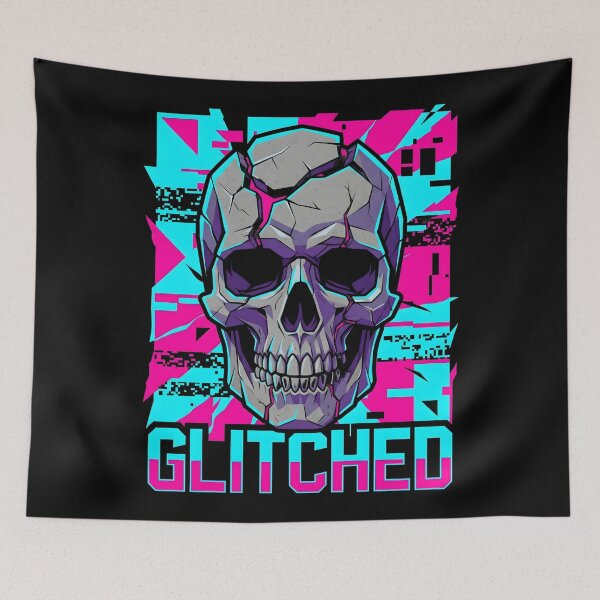 Item preview, Glitched Cyber Skeleton Skull designed and sold by MarCinu Art.