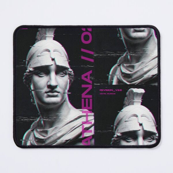 Item preview, Athena Helmet Glitch Art Sculpture Print designed and sold by DMarquiseArt.