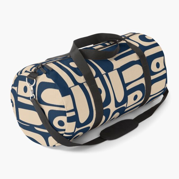 Item preview, Mid Century Modern Abstract Geometric Piquet Framed Pattern in Mid Mod Navy Blue and Beige designed and sold by kierkegaard.