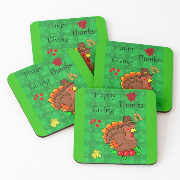 Item preview, Happy Thanksgiving Turkey with Autumn Leaves and Berries designed and sold by DoveArtDesigns.