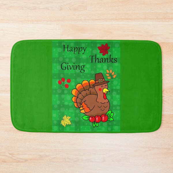 Item preview, Happy Thanksgiving Turkey with Autumn Leaves and Berries designed and sold by DoveArtDesigns.