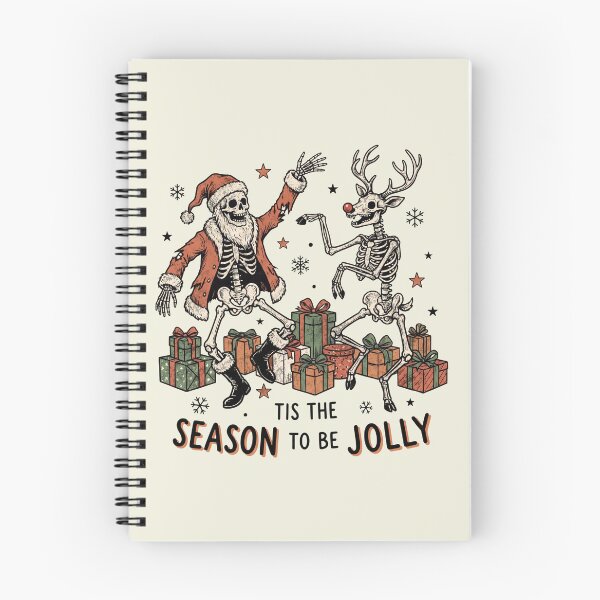 Item preview, Tis the Season to be Jolly Skeleton Santa Reindeer Vintage Christmas  designed and sold by Milasneeze.