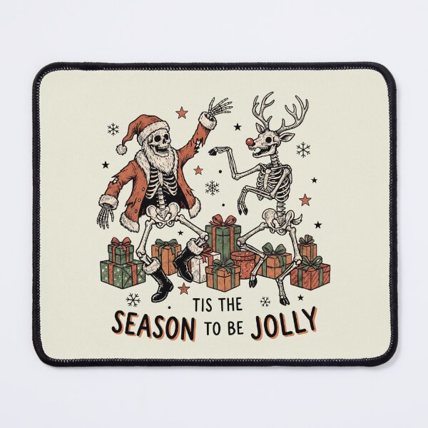 Item preview, Tis the Season to be Jolly Skeleton Santa Reindeer Vintage Christmas designed and sold by Milasneeze.