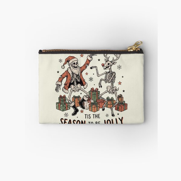Artikelvorschau, Es ist die Zeit, fröhlich zu sein: Skelett-Weihnachtsmann, Rentier, Vintage-Weihnachten entworfen und verkauft von Milasneeze.