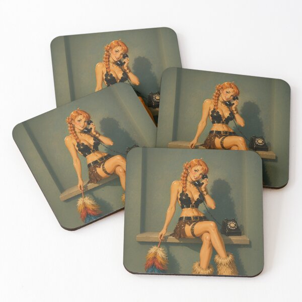 Item preview, Vintage Pin-up "Telephone Talk" designed and sold by East-Blue-Cat.