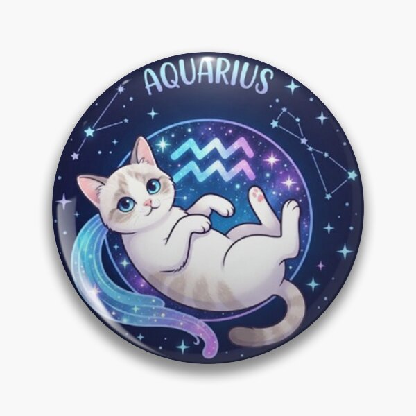 Item preview, Cute Aquarius Zodiac Cat Space Galaxy Stars Astrology designed and sold by PetalsPaws.