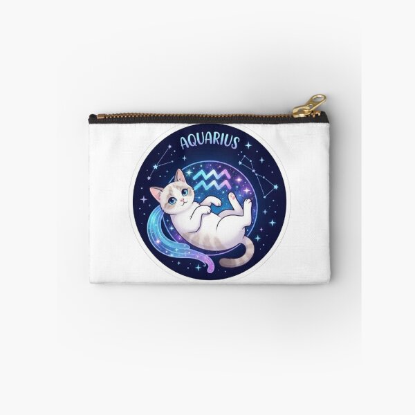 Item preview, Cute Aquarius Zodiac Cat Space Galaxy Stars Astrology designed and sold by PetalsPaws.