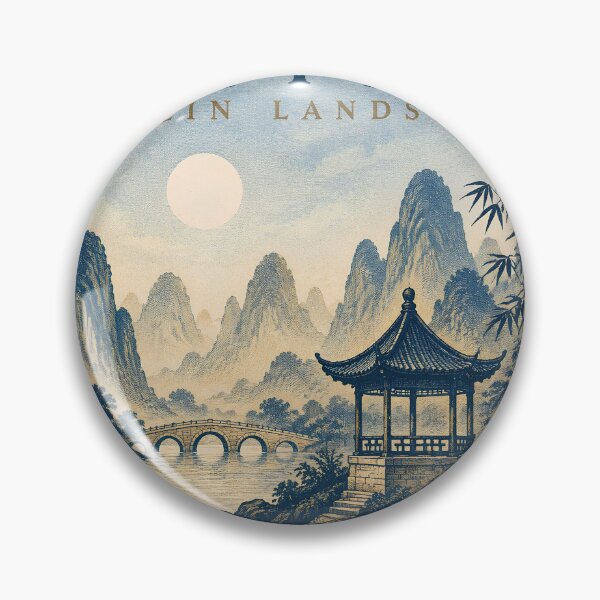 Item preview, Guilin China Vintage Stamp Poster | Chinese Landscape Mountain Art | Traditional Asian Nature Illustration designed and sold by TialCorner.