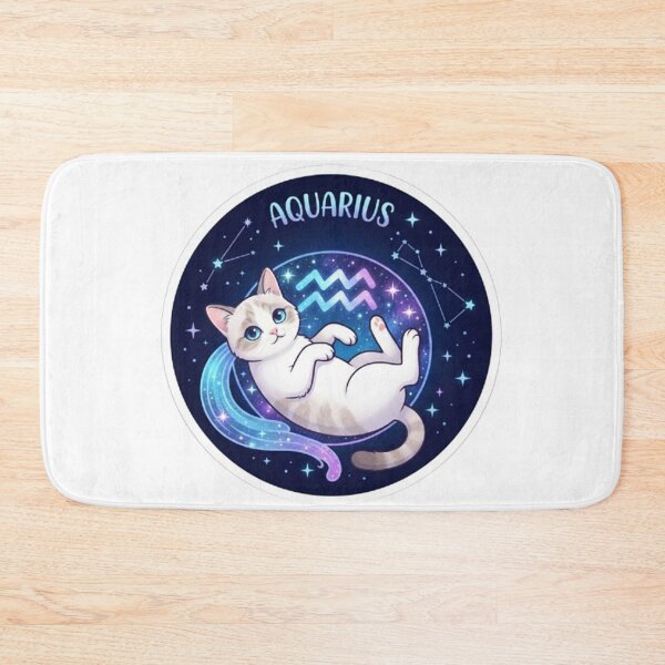Item preview, Cute Aquarius Zodiac Cat Space Galaxy Stars Astrology designed and sold by PetalsPaws.