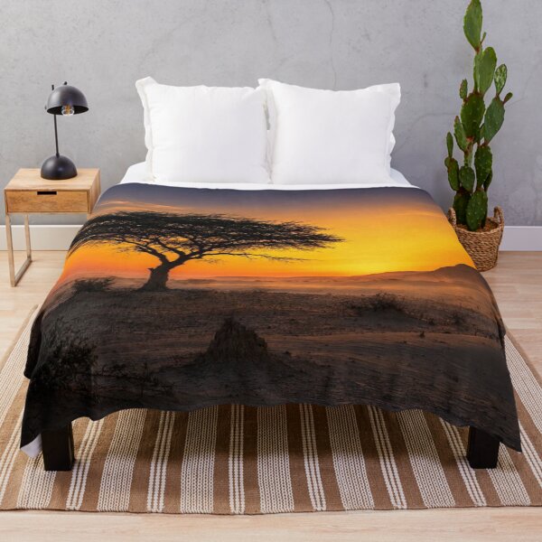 Item preview, Resilient Acacia Tree Desert Sunset Wall Art | Golden Orange African Landscape designed and sold by Everleaf Studio.