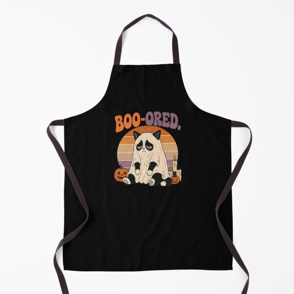Item preview, Boo-ored Tired Ghost Cat Funny Halloween Meme designed and sold by Retro Whiskers.