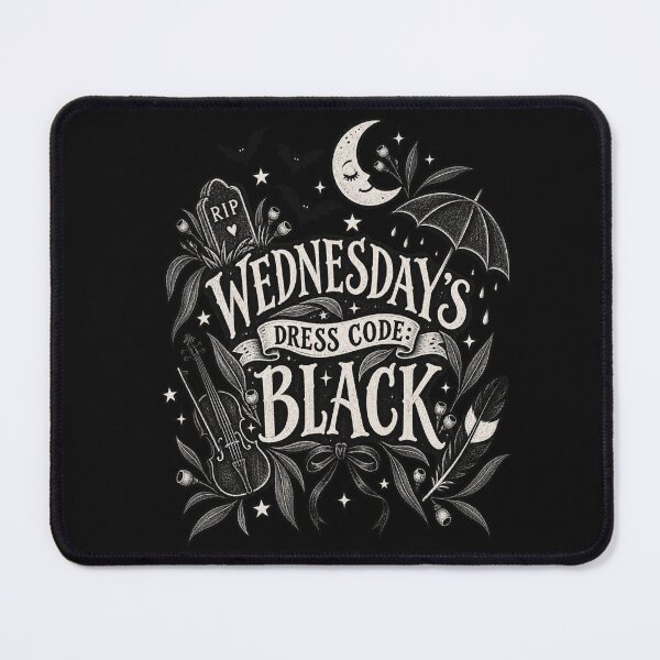 Item preview, Wednesday's Dress Code Black Gothic Coquette Moody Floral Aesthetic With Moon Cello and Bats Illustration designed and sold by Yellowriversss.