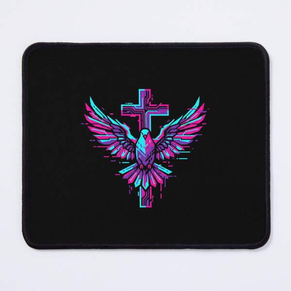 Item preview, Synthwave Holy Spirit Neon Cross designed and sold by MarCinu Art.
