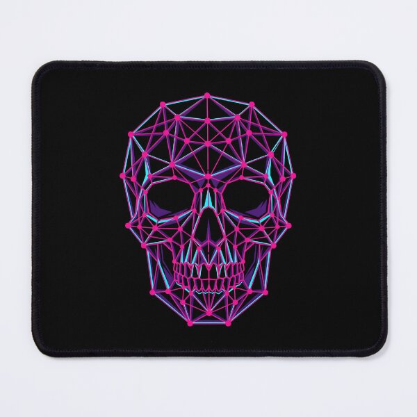 Item preview, Neon Geometric Wireframe Skull designed and sold by MarCinu Art.