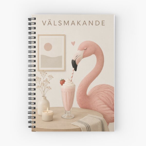 Item preview, Hygge Flamingo & Milkshake "DELICIOUS" Portrait designed and sold by NickWhittleArt.