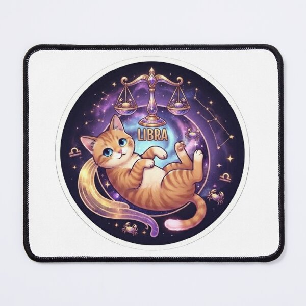 Item preview, Cute Libra Zodiac Cat Space Galaxy Stars Astrology designed and sold by PetalsPaws.