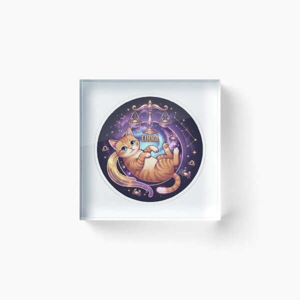 Item preview, Cute Libra Zodiac Cat Space Galaxy Stars Astrology designed and sold by PetalsPaws.