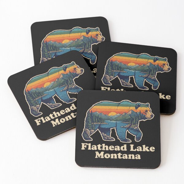 Item preview, Flathead Lake Montana Colorful Sunset Bear  designed and sold by Milasneeze.