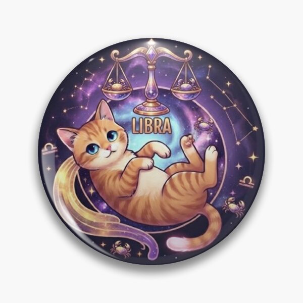 Item preview, Cute Libra Zodiac Cat Space Galaxy Stars Astrology designed and sold by PetalsPaws.