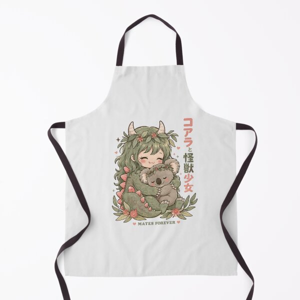 Item preview, Koala and Kaiju Girl Mates Forever Cute Australian Kawaii Monster Hugging Koala With Eucalyptus Wreath Illustration designed and sold by Yellowriversss.