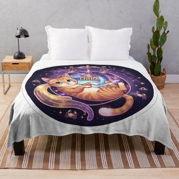Item preview, Cute Libra Zodiac Cat Space Galaxy Stars Astrology designed and sold by PetalsPaws.